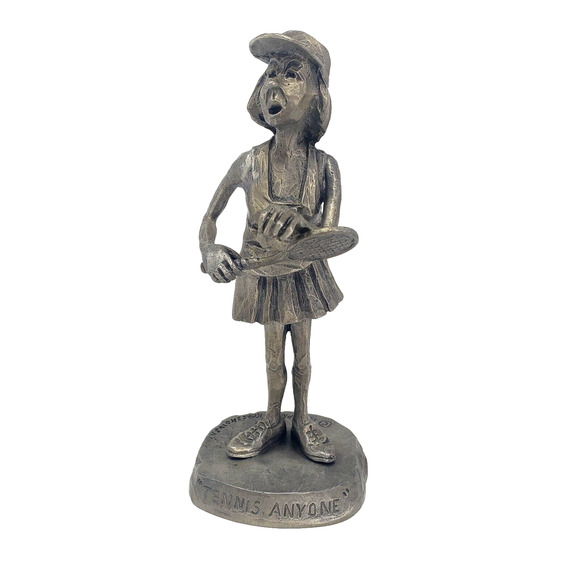 Philip Kraczkowski Other - Philip Kraczkowski Tennis Anyone Woman Figurine Pewter Sculpture 1975 Vtg 5.5"